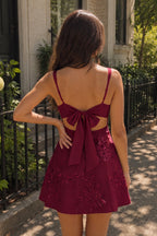 Sky Blue Square Neck Embroidered Flower Lace A-Line Homecoming Dress