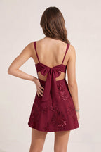 Sky Blue Square Neck Embroidered Flower Lace A-Line Homecoming Dress