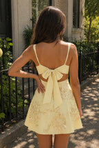 Sky Blue Square Neck Embroidered Flower Lace A-Line Homecoming Dress