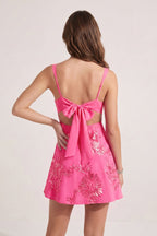 Sky Blue Square Neck Embroidered Flower Lace A-Line Homecoming Dress