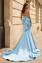 Yseult Sky Blue back view evening dress