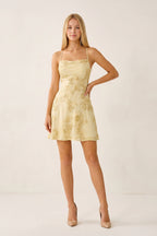 Spaghetti Straps A-Line Embroidered Tulle Homecoming Dress