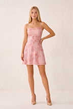 Spaghetti Straps A-Line Embroidered Tulle Homecoming Dress