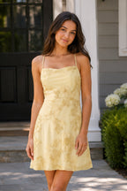 Spaghetti Straps A-Line Embroidered Tulle Homecoming Dress