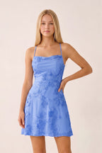 Spaghetti Straps A-Line Embroidered Tulle Homecoming Dress