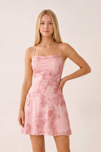 Spaghetti Straps A-Line Embroidered Tulle Homecoming Dress