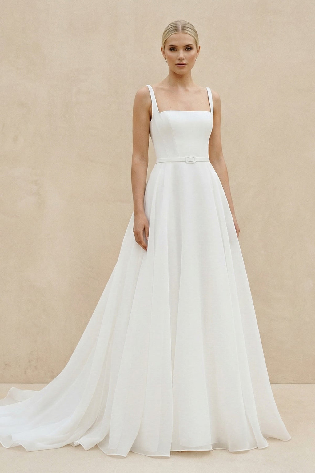 Bellamy Elise Diamond White front view wedding dress