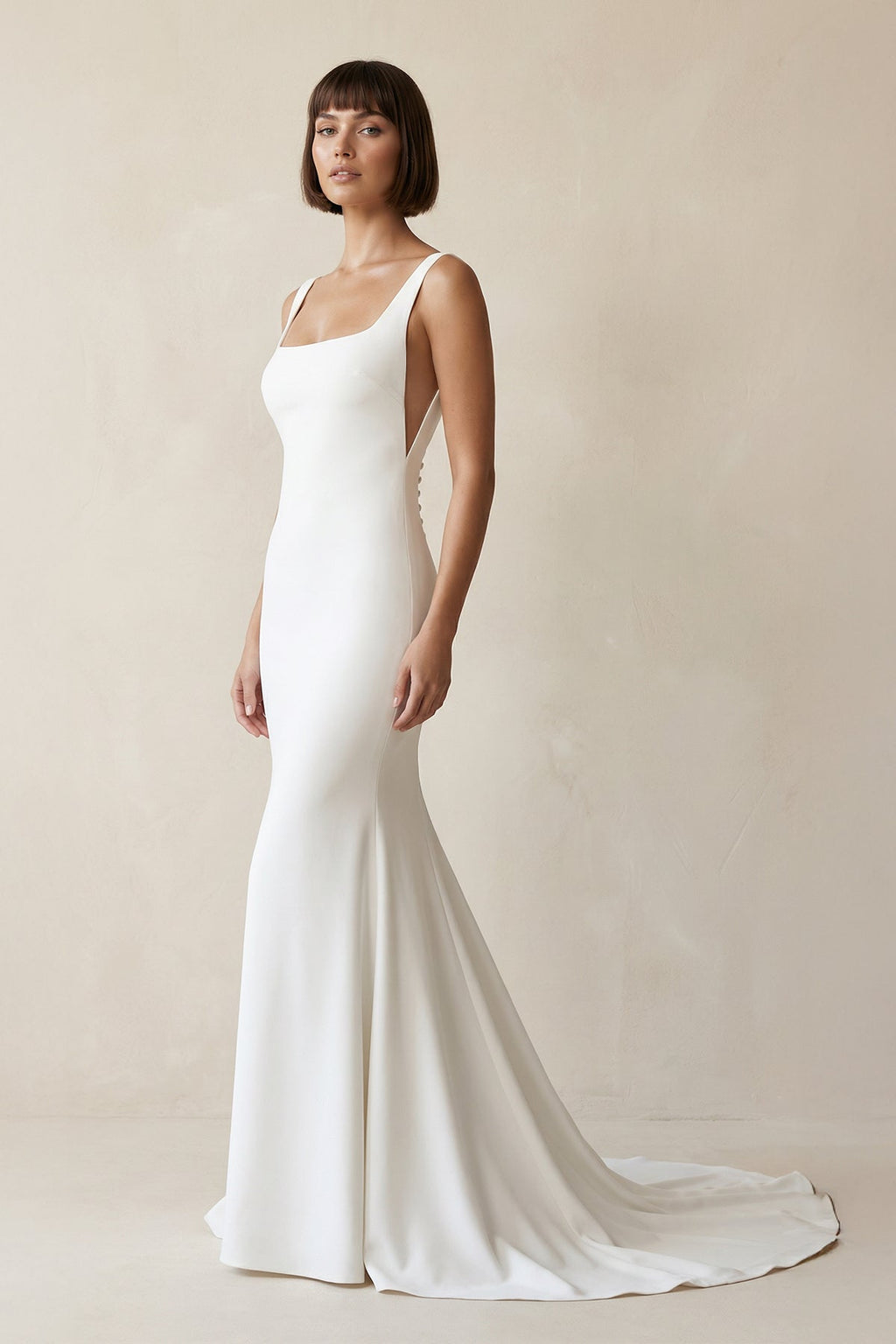 Clarisse Claire Diamond White front view wedding dress
