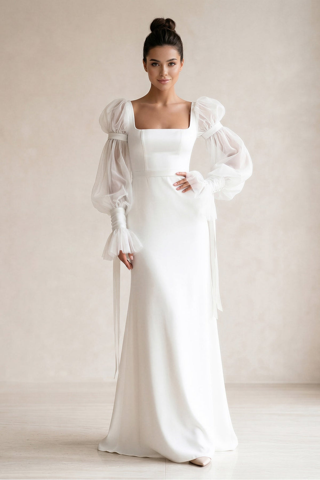 Selene Diamond White front view wedding dress