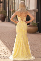 Lilac Tulle Mermaid Evening Dress with Sweetheart Neckline and Slit