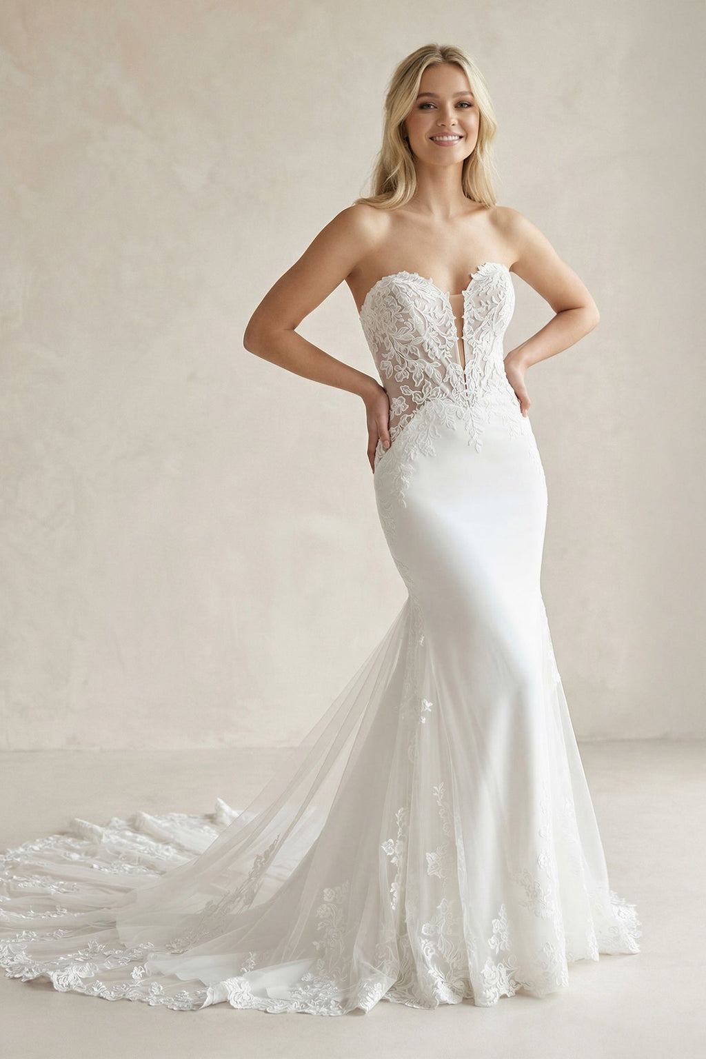 Bellamy Kate Diamond White front view wedding dress