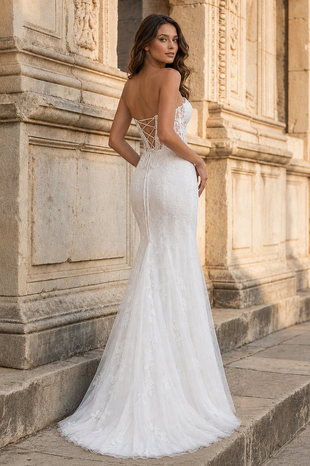 Lilac Tulle Mermaid Evening Dress with Sweetheart Neckline and Slit