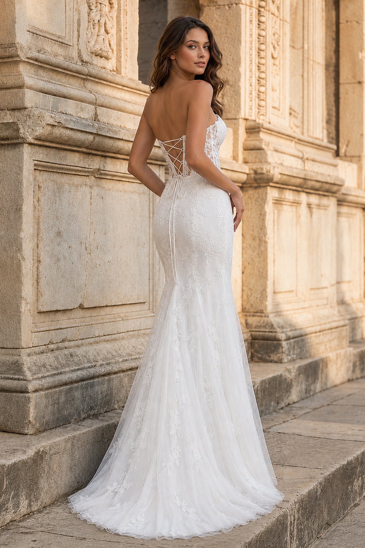 Lilac Tulle Mermaid Evening Dress with Sweetheart Neckline and Slit