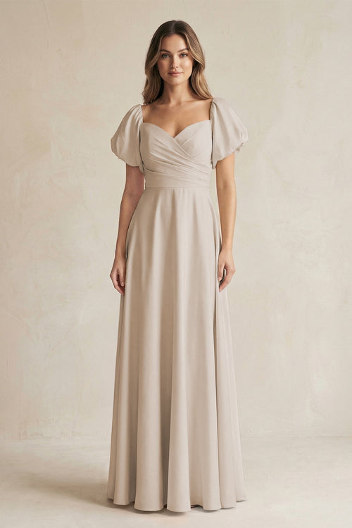 As Picture Chiffon A-Line Bridesmaid Dress with Sweetheart Neckline