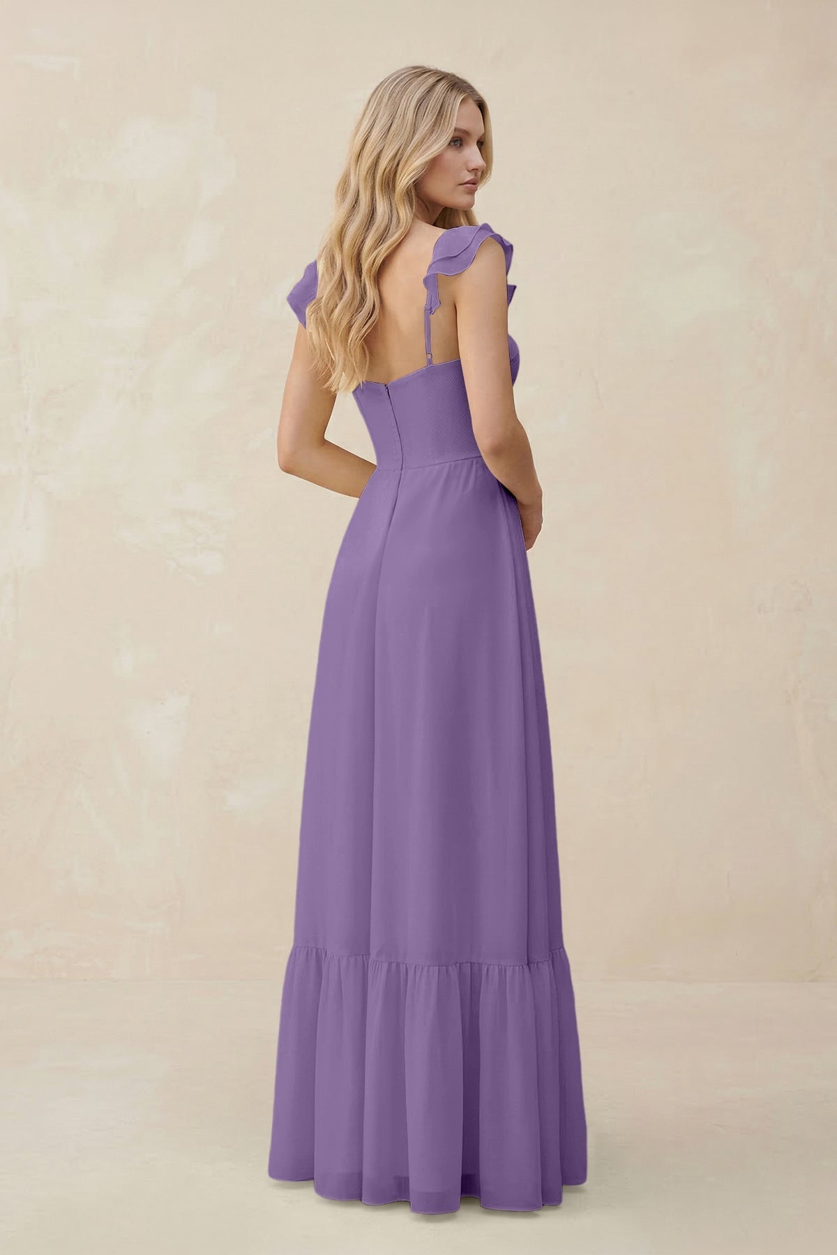 As Picture Chiffon A-Line Bridesmaid Dress with Sweetheart Neckline and Ruffles