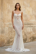 Aurelia Hope Diamond White front view wedding dress