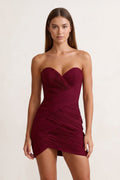 Seraphina Burgundy front view homecoming dress