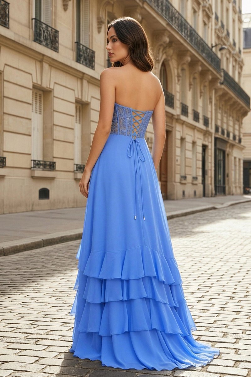 Jacinta Belle Royal Blue back view prom dress