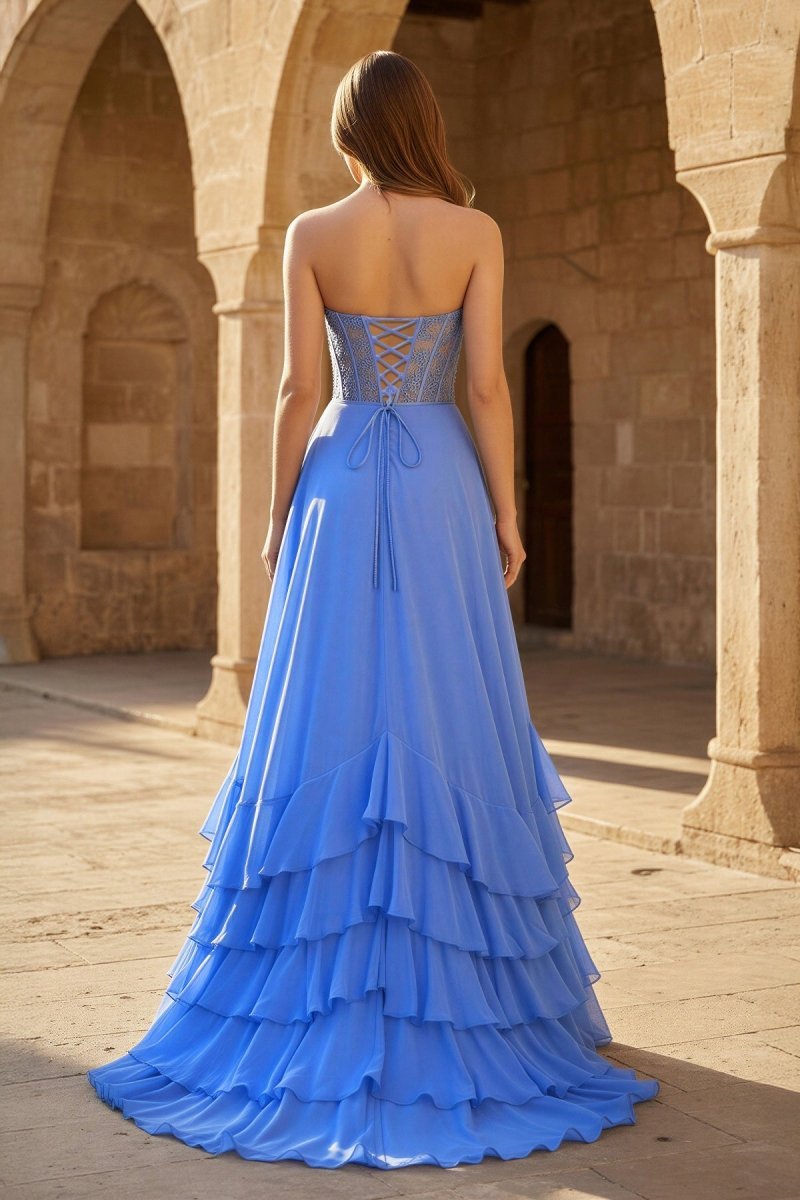 Jacinta Belle Royal Blue side view prom dress
