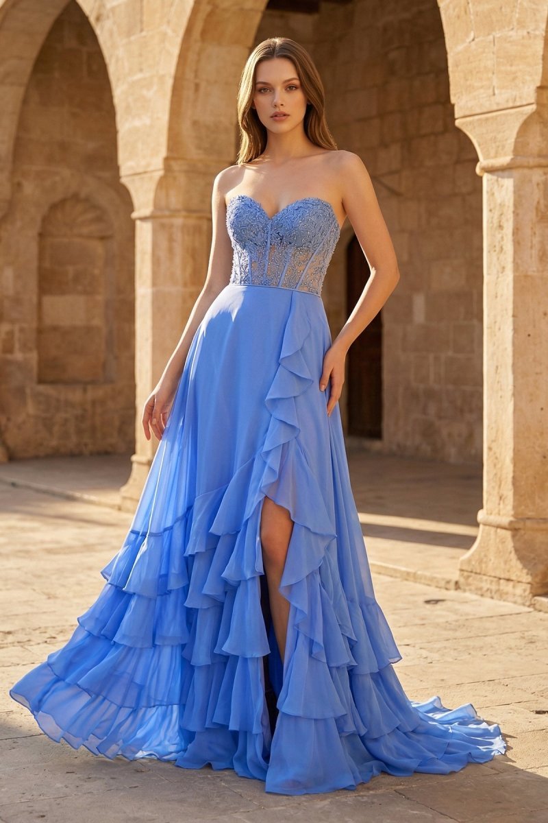 Jacinta Belle Royal Blue front view prom dress