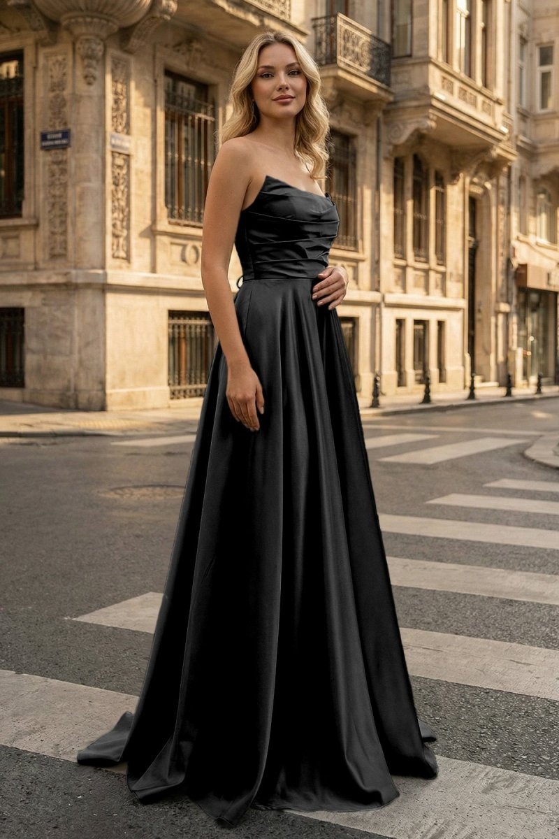 Querina Faye Black front view prom dress