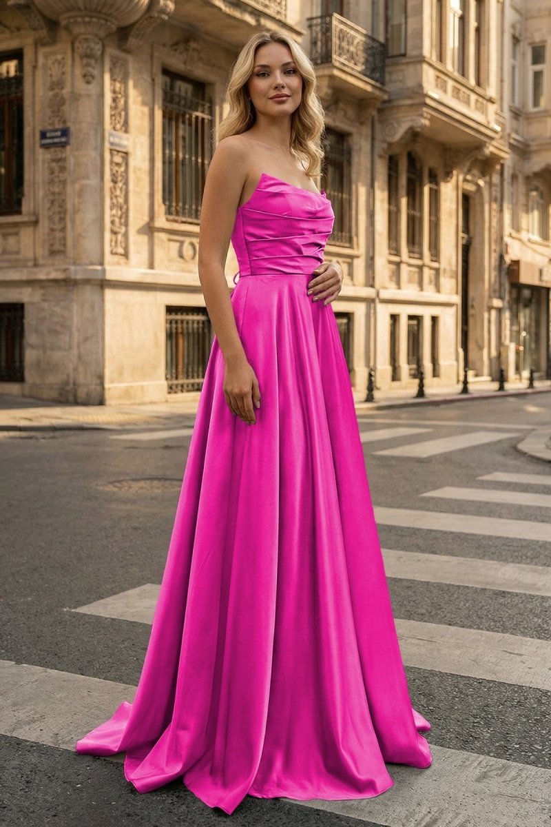Querina Faye Fuchsia front view prom dress