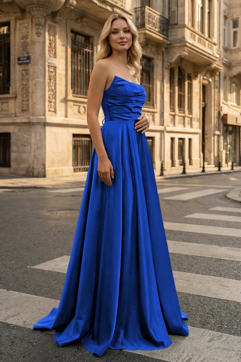 Querina Faye Royal Blue front view prom dress