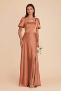 Selene Terracotta front view bridesmaid dress
