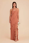 Vivienne Terracotta front view bridesmaid dress