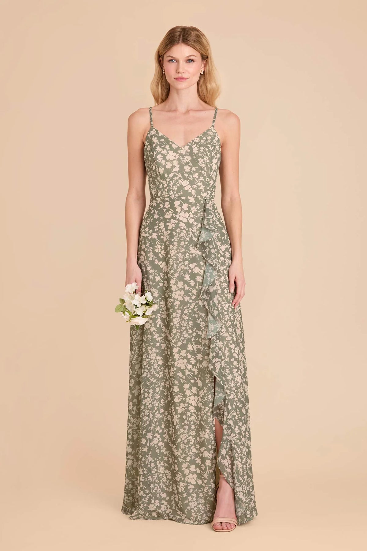 Margot Thyme Dreamy Floral front view bridesmaid dress