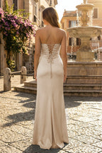 Sweetheart Aqua Blue Sheath Long Formal Prom Gown