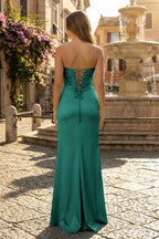Sweetheart Aqua Blue Sheath Long Formal Prom Gown
