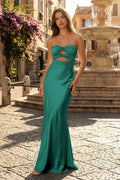 Sweetheart Aqua Blue Sheath Long Formal Prom Gown