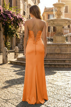 Sweetheart Aqua Blue Sheath Long Formal Prom Gown
