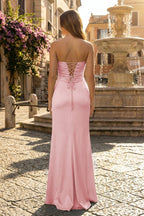 Sweetheart Aqua Blue Sheath Long Formal Prom Gown