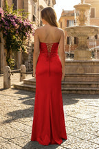 Sweetheart Aqua Blue Sheath Long Formal Prom Gown