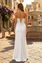 Sweetheart Aqua Blue Sheath Long Formal Prom Gown