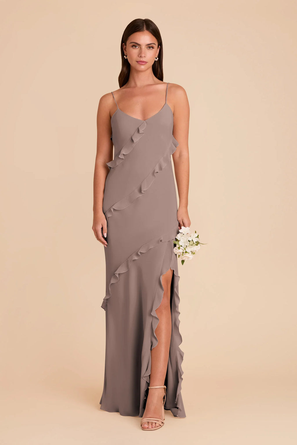 Vivienne Toffee front view bridesmaid dress
