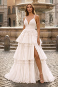 Clarisse June Ivory front view prom dress