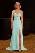 Galatea Aqua front view evening dress