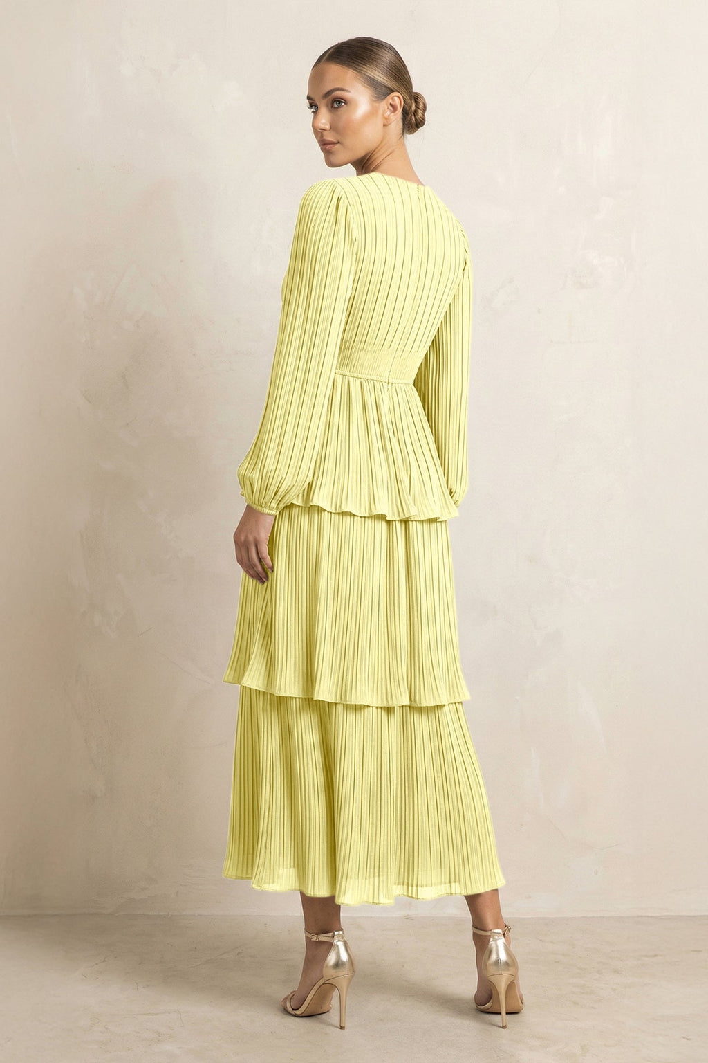 As Picture Chiffon A-Line Bridesmaid Dress with V-Neck Neckline