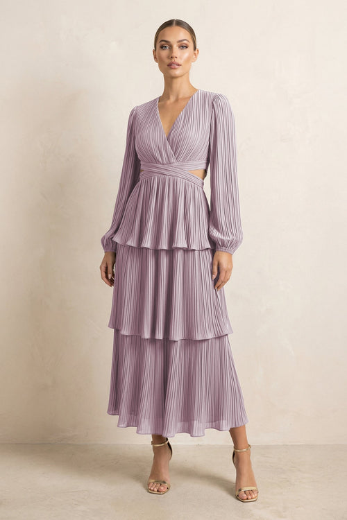 As Picture Chiffon A-Line Bridesmaid Dress with V-Neck Neckline