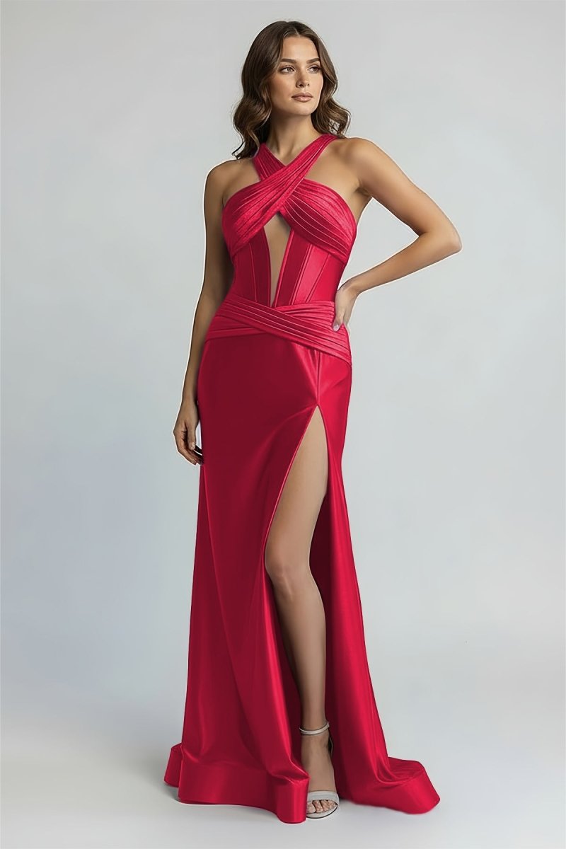 Winifred True Red side view prom dress