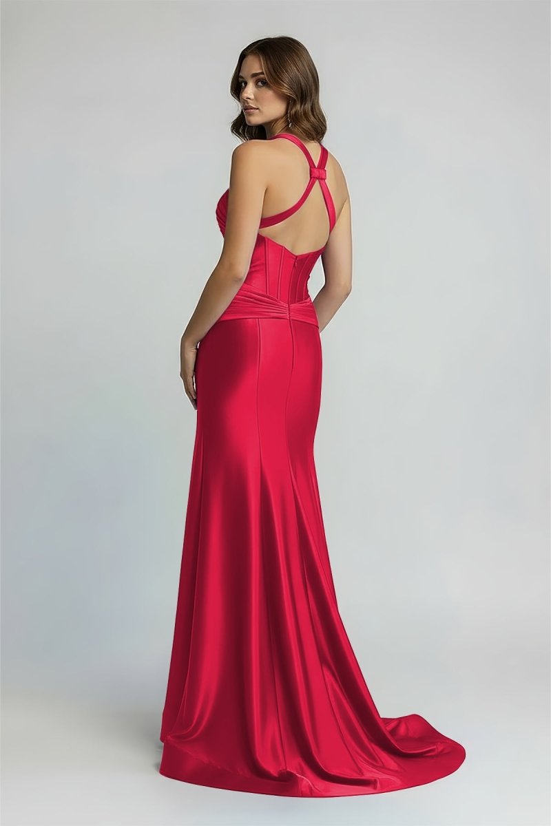 Winifred True Red back view prom dress
