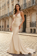 Verena Champagne front view evening dress