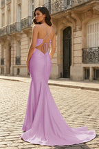 Leontine Dove Lilac back view prom dress
