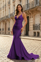 Verena Purple front view evening dress