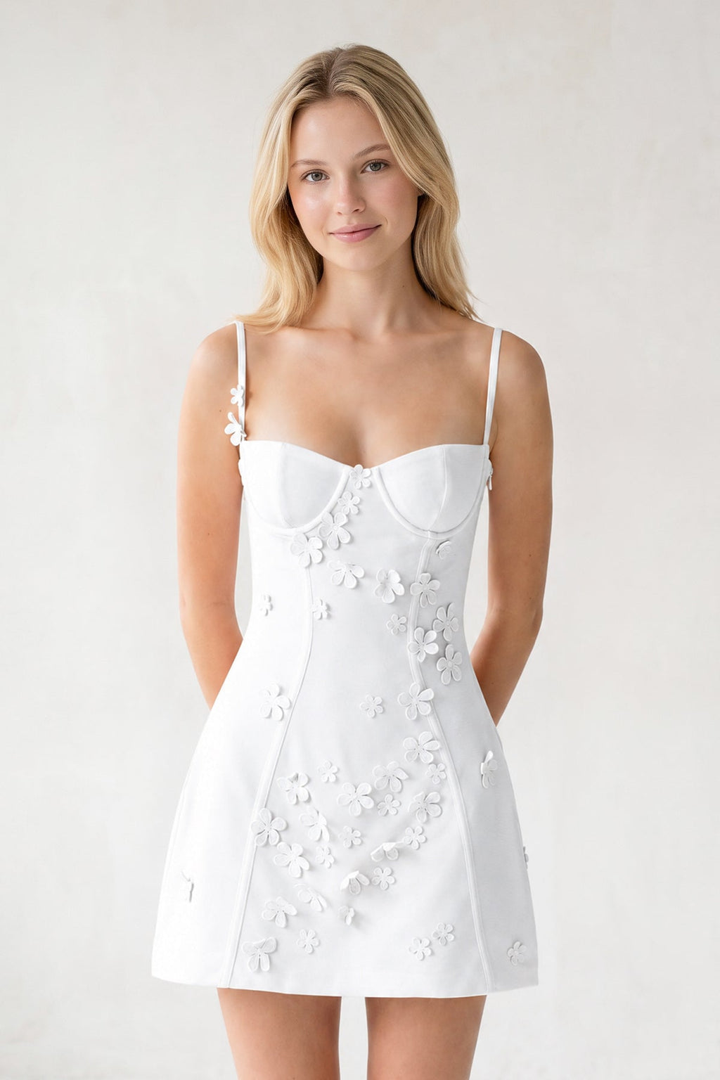 Ksenia White side view homecoming dress