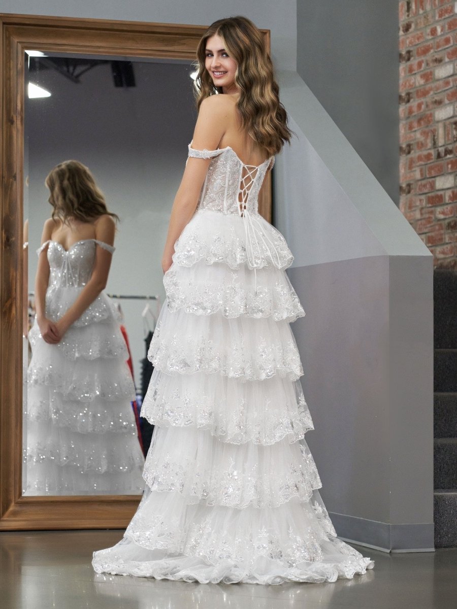 Danica Fern White front view prom dress