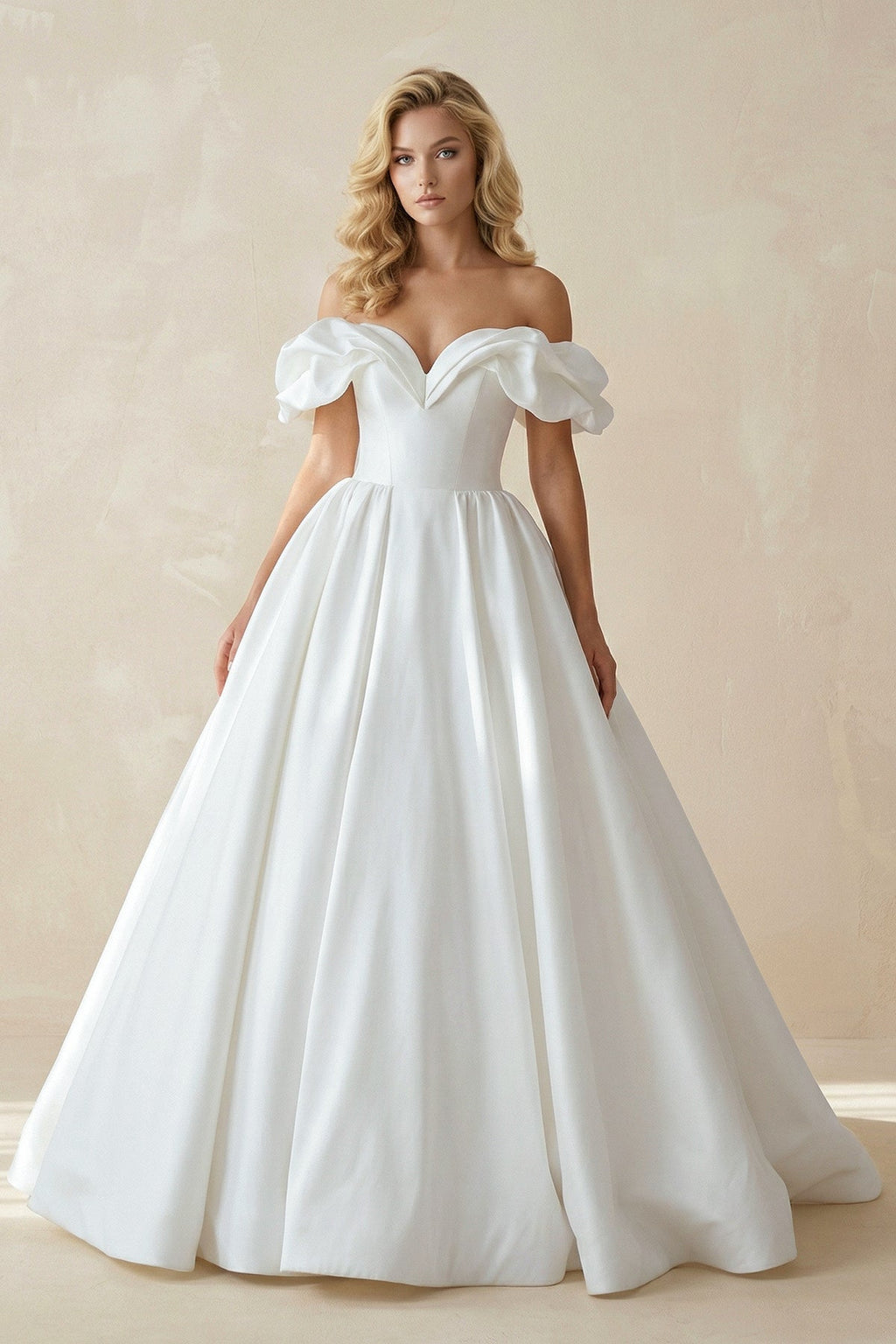 Clarisse Faye Diamond White front view wedding dress